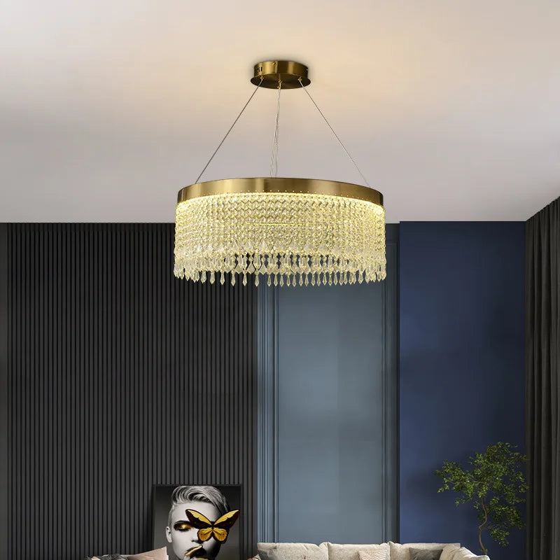 lustre en cristal led design moderne pour décoration intérieure - vue 3 sur 11