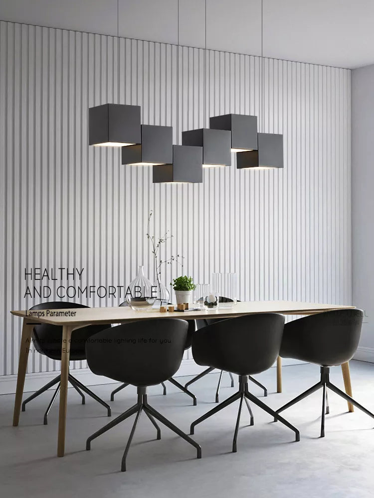 Lampes suspensions salle manger minimalistes modernes bureau géométriques créatives styliste - vue 5 sur 14