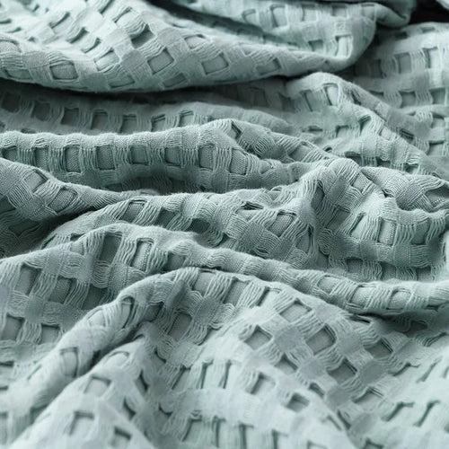 Plaid coton gaufré léger doux couvre lit salon