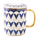 Mug céramique style britannique avec couvercle et cuillère