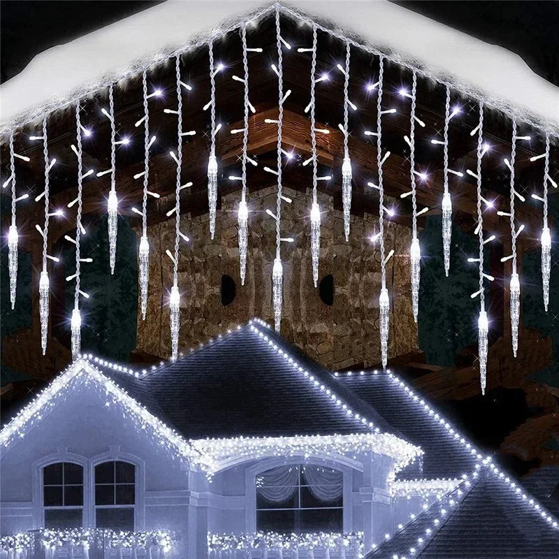 décorations lumineuses de noël pour fenêtres avec 8 modes clignotants - vue 6 sur 12