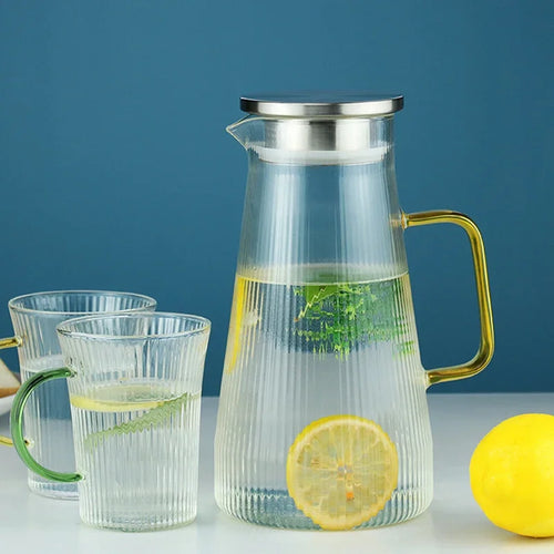 Bouilloire verre transparent résistante chaleur boissons froides poignée