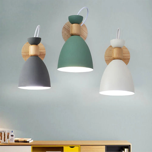 applique murale led style nordique en bois moderne