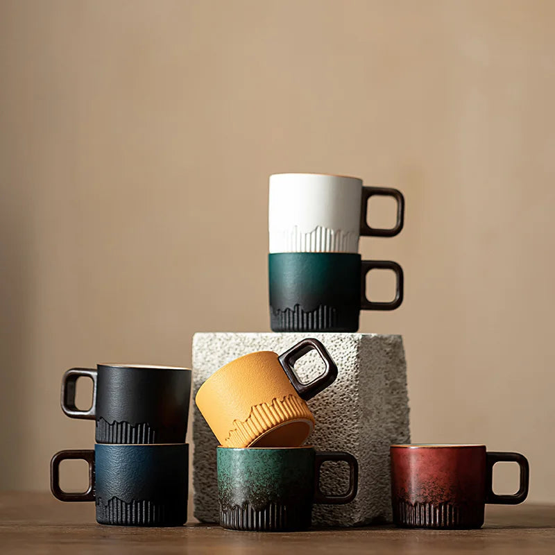 Tasse thé céramique dégradé mini anse style minimaliste