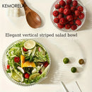 Bol en verre rayé design pour salades desserts