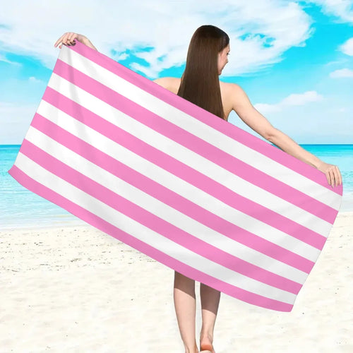 serviette de plage rayures minimalistes microfibre sechage rapide