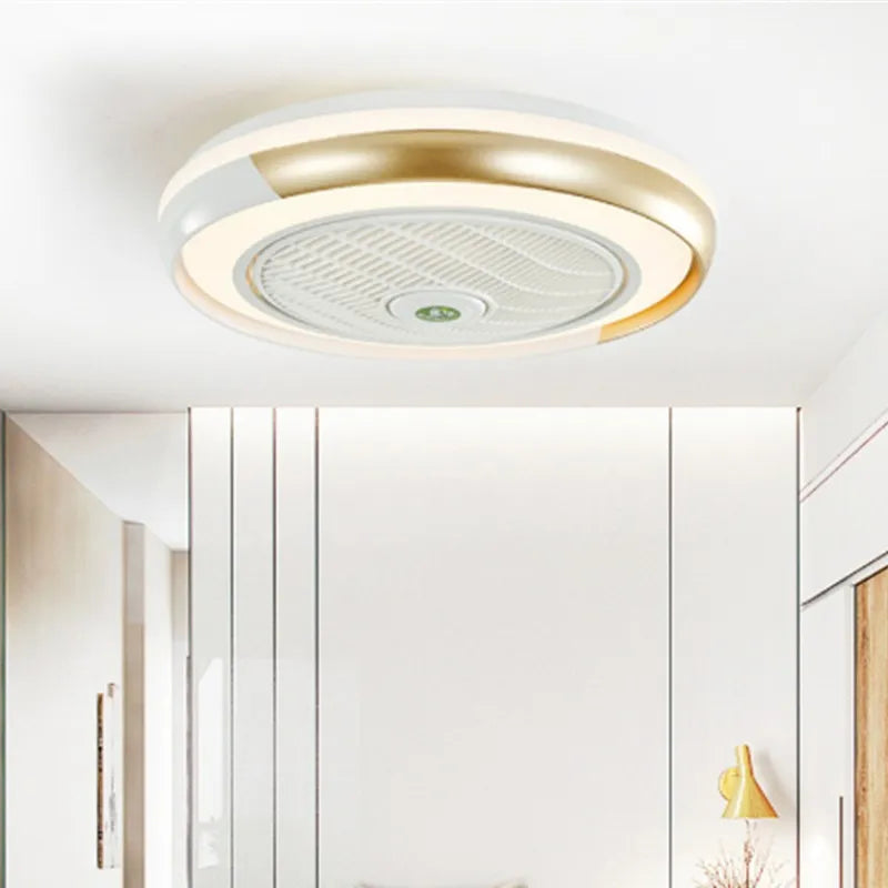 plafonnier moderne nordique avec ventilateur led intelligent et silencieux - vue 5 sur 18