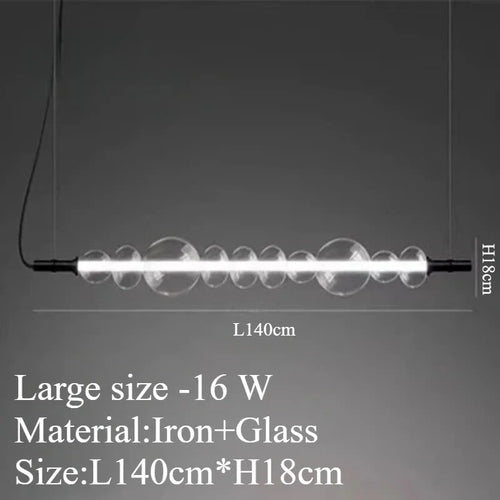 lustre suspendu en verre avec lumières led pour décoration moderne