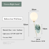 applique murale ours en ballon pour chambre d'enfant