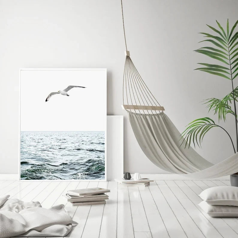 affiche de photographie de vagues océan paysage marin décoration murale