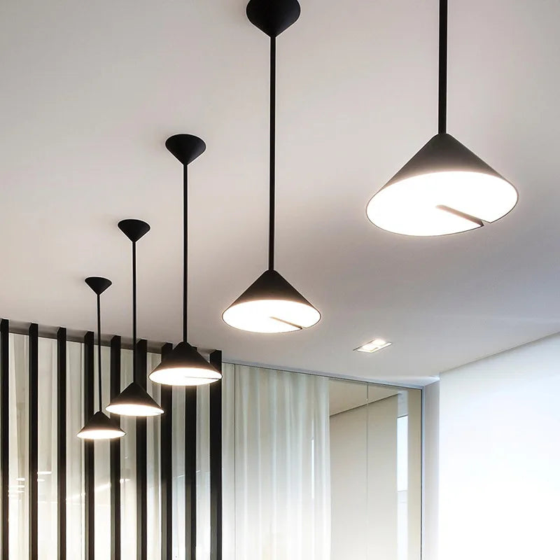 Suspension design led cône en métal moderne nordique intérieur - vue 6 sur 7