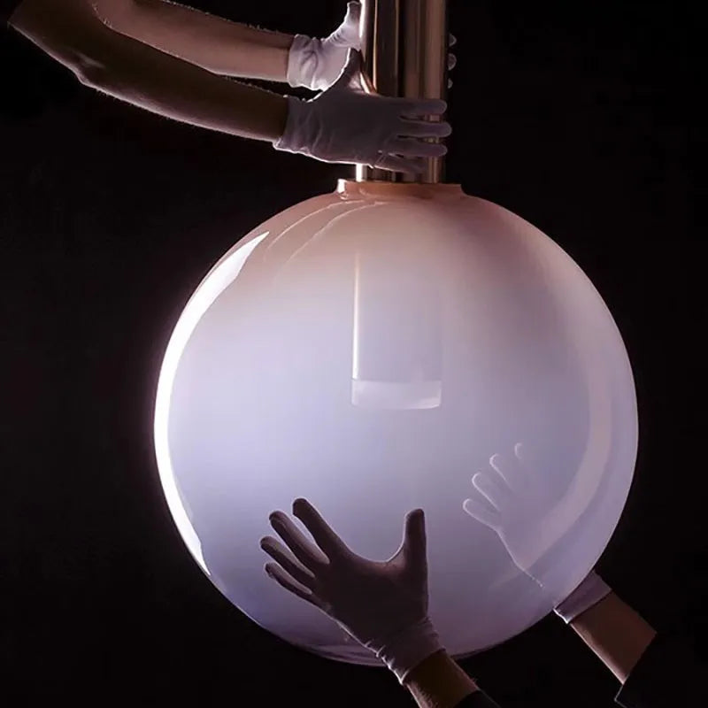 Boule nordique verre suspension LED couleur lampe translucide pour salon salle à manger Bar chambre chevet Luminaires décoratifs - vue 6 sur 12
