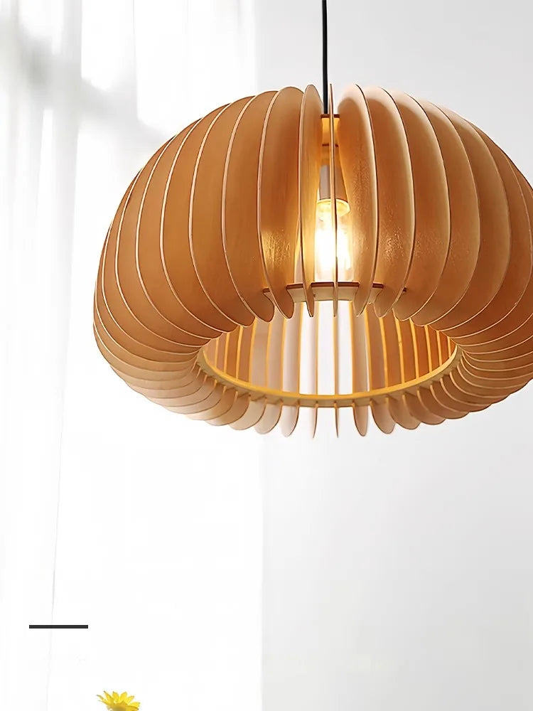 lustre en bois de style japonais rétro pour décoration créative