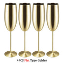 Verre champagne acier inoxydable texturé style coupe fête