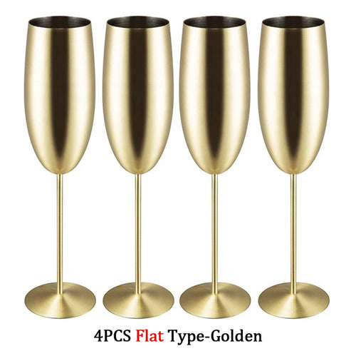 Verre champagne acier inoxydable texturé style coupe fête