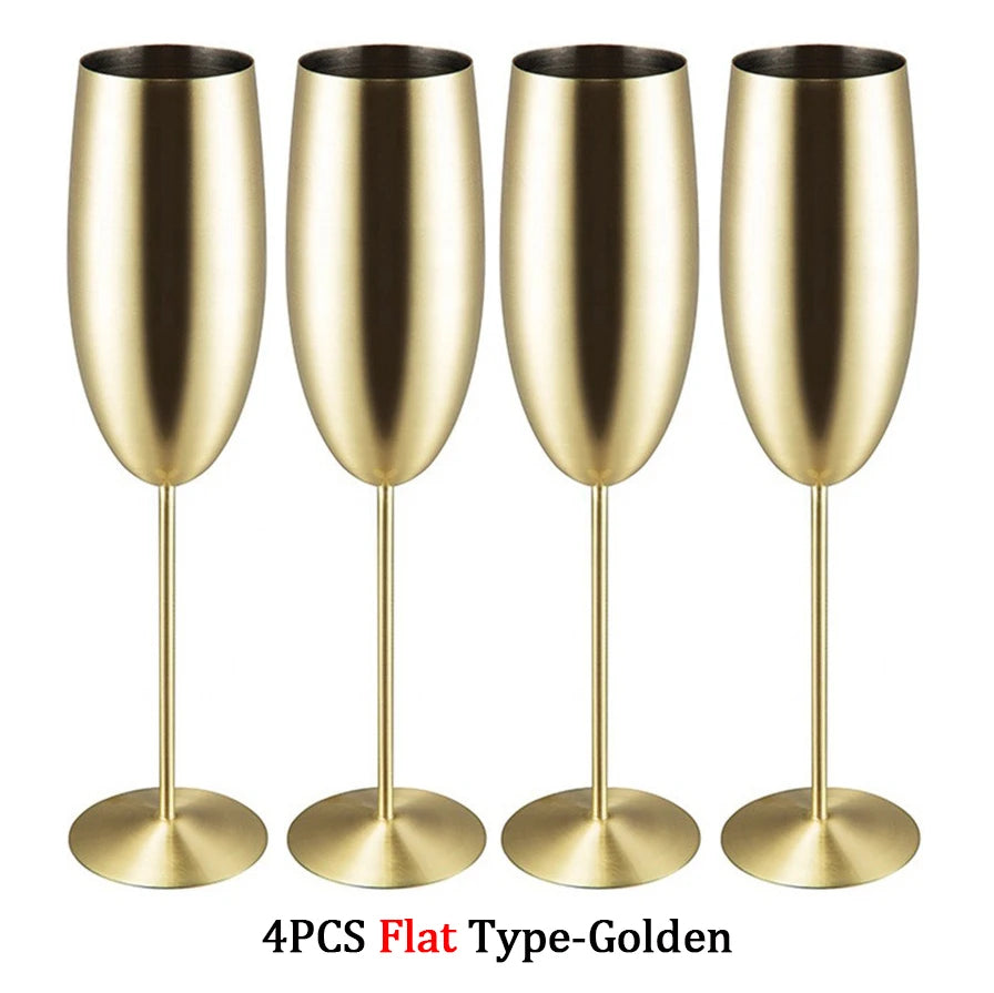 Verre champagne acier inoxydable texturé style coupe fête