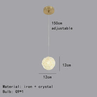 lustre boule de cristal design artistique de luxe moderne