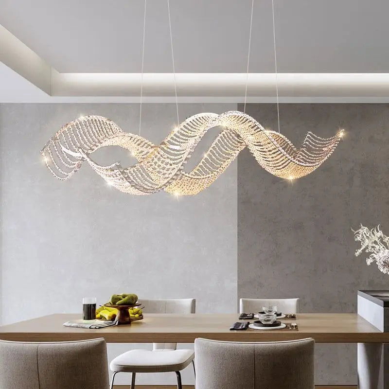 lustre de luxe moderne k9 en cristal suspendu personnalisé