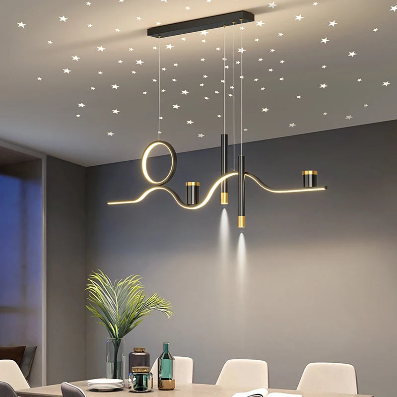 lustre moderne minimaliste led pour salle à manger nordique