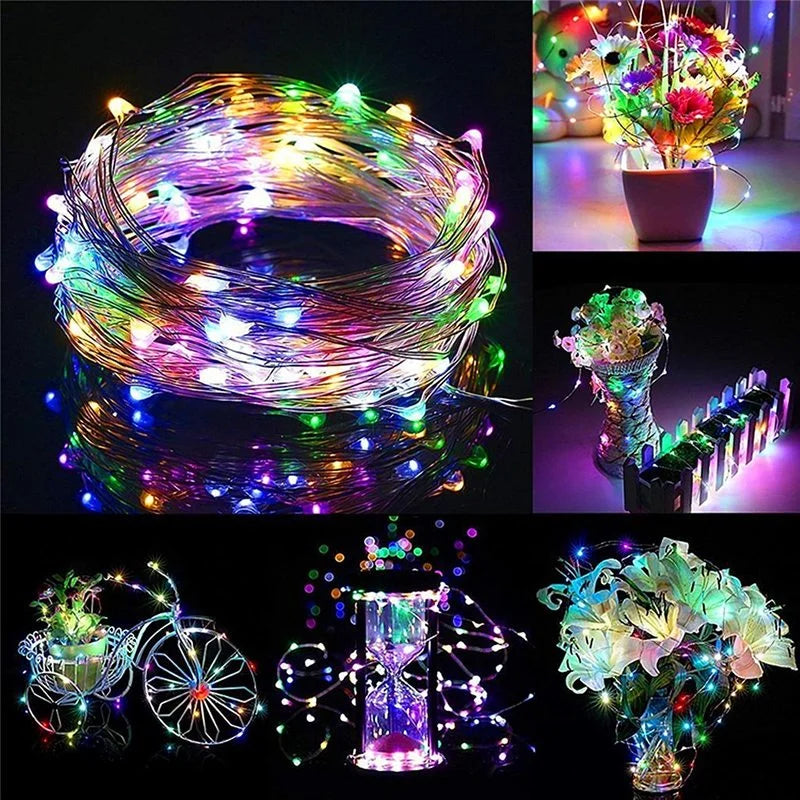 guirlande lumineuse led en cuivre pour décorations de fête et Noël