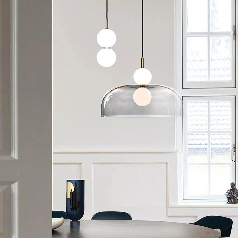 Lampe suspension verre post-moderne couloir décorative - vue 3 sur 15