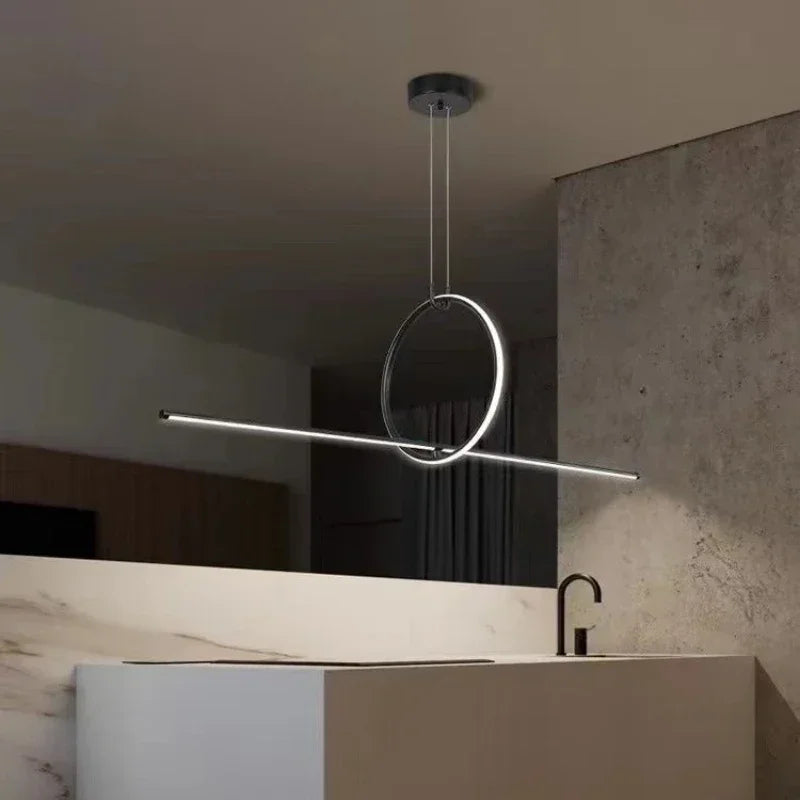 suspension led moderne minimaliste avec télécommande pour intérieur - vue 6 sur 7