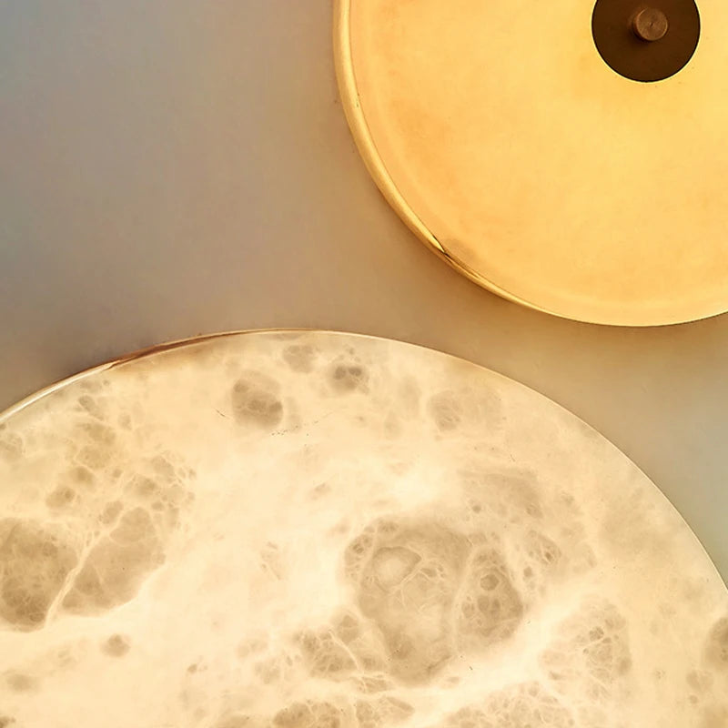 applique murale led ronde en marbre rétro-éclairage décoratif pour restaurant et hôtel