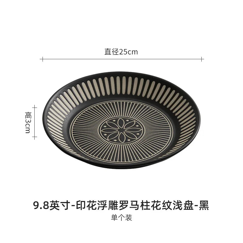 Assiette ceramique relief style japonais retro premium