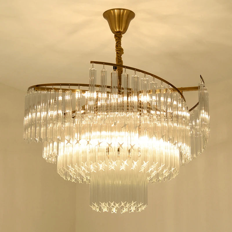 lustre cristal luxueux led intérieur maison - vue 6 sur 13