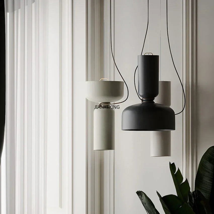 lustre d'art créatif danois en fer forgé idéal pour restaurant - vue 6 sur 24