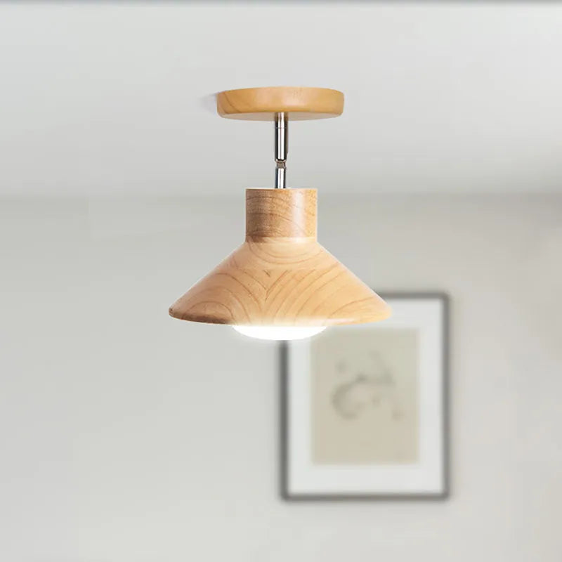 plafonnier led bois moderne rondin applique