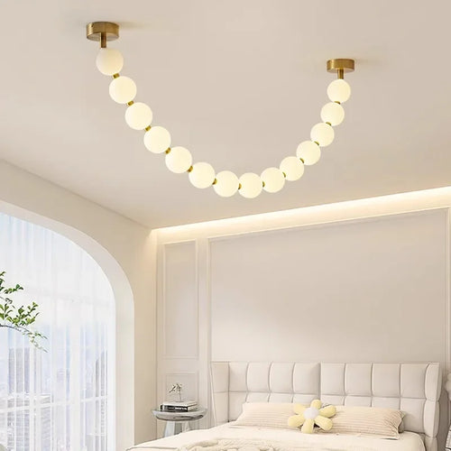 lustre design perles nordiques led pour décoration maison
