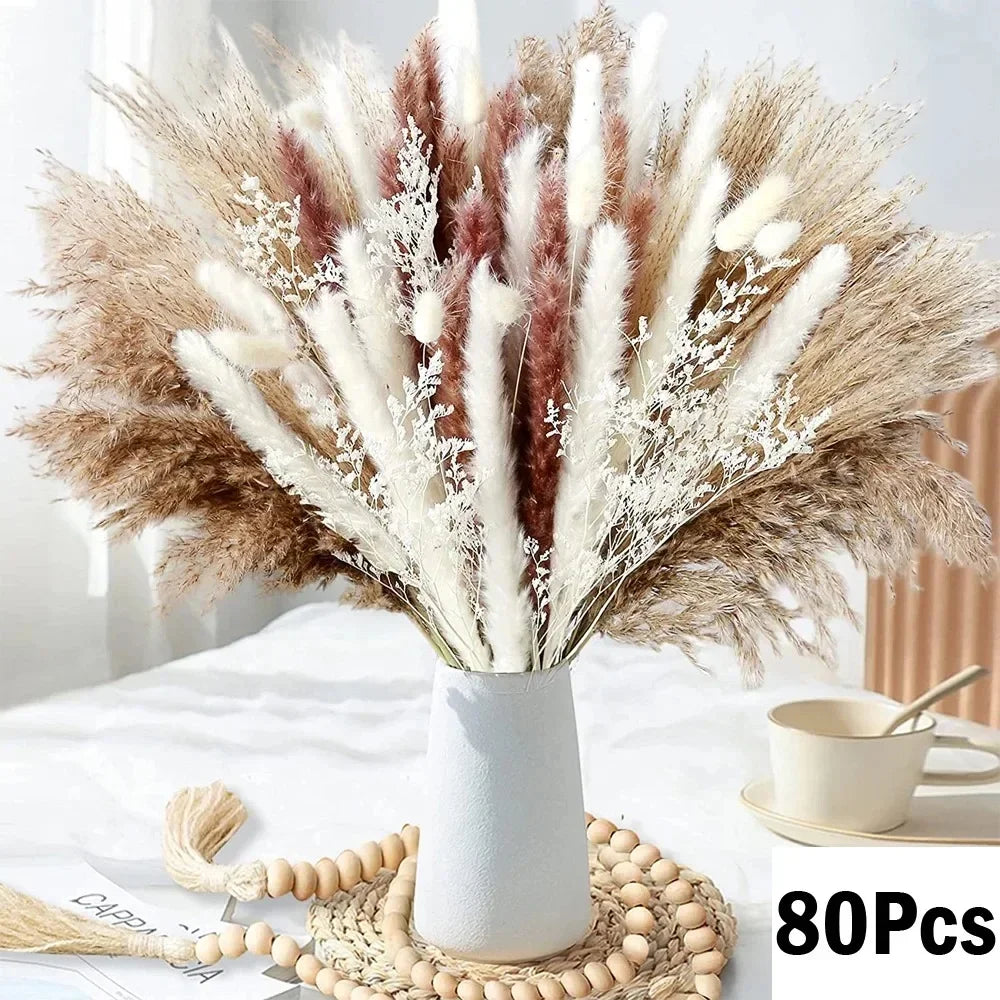 lot de 100 bouquets dherbe de pampa pour décoration bohème mariage - vue 10 sur 13