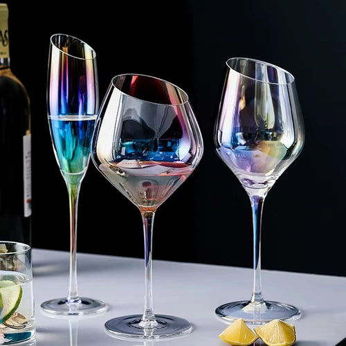 Verres champagne biseautés style nordique design créatif