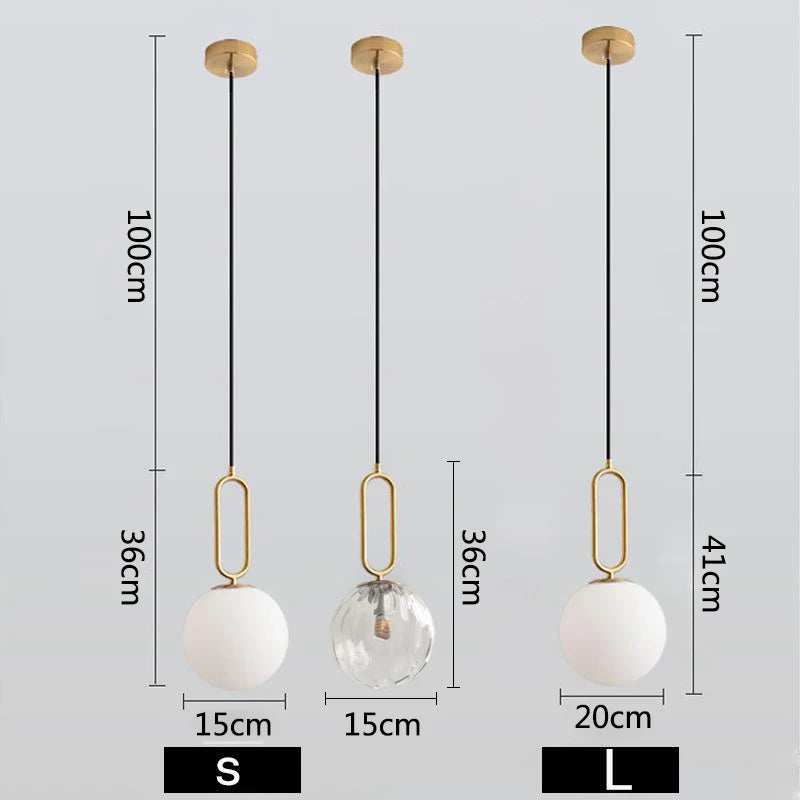 Suspension en verre nordique moderne Restaurant Bar magasin de vêtements magasin de thé au lait décor en laiton lampe suspendue luminaire - vue 11 sur 12