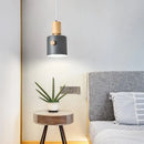 Suspension en bois nordiques LED Macaron à tête unique lampe décorative d'intérieur suspendue pour salon salle à manger luminaires de chambre à coucher