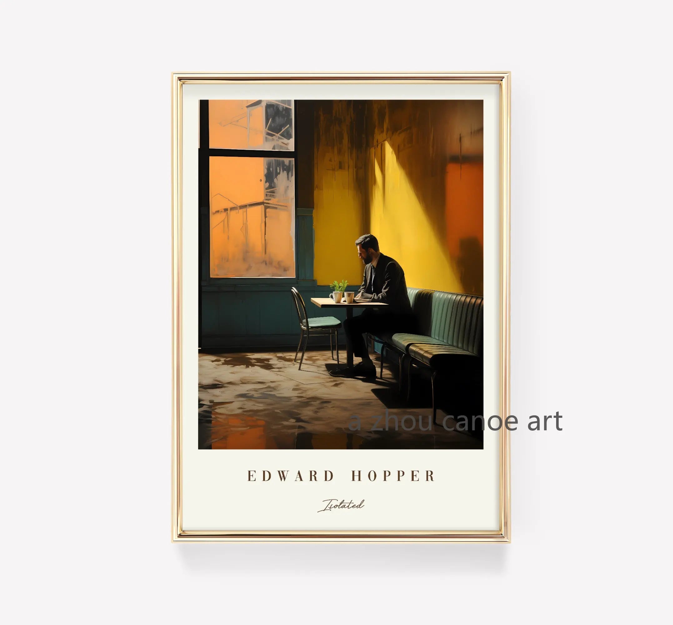 bibliothèque d'art classique edward hopper affiches modernes décoration murale
