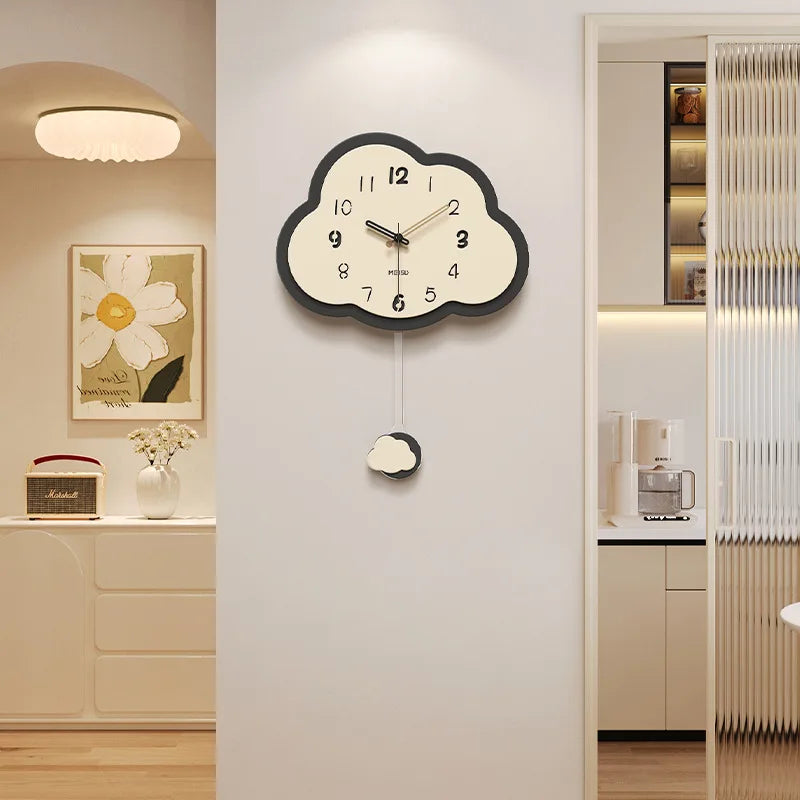 horloge nuage rétro créative décoration simple et légère