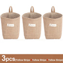 lot de 3 paniers suspendus en toile de jute pour rangement décoratif