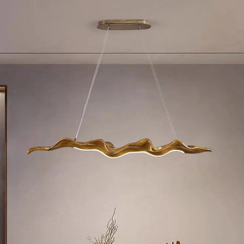 Lustre Vintage Résine Feuille Lumières Dimmable Avec RC