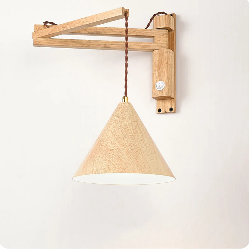 applique murale pliable vintage japonaise avec interrupteur led
