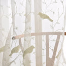 Voilage tulle brodé oiseaux style champêtre pour salon