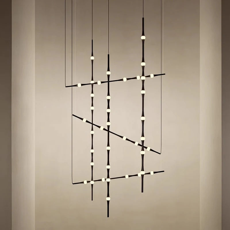 Lustre Led de styliste nordique noir