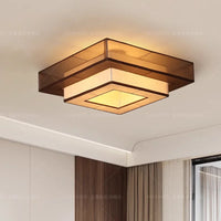 plafonnier chinois rétro japonais wabi-sabi en tissu décoratif