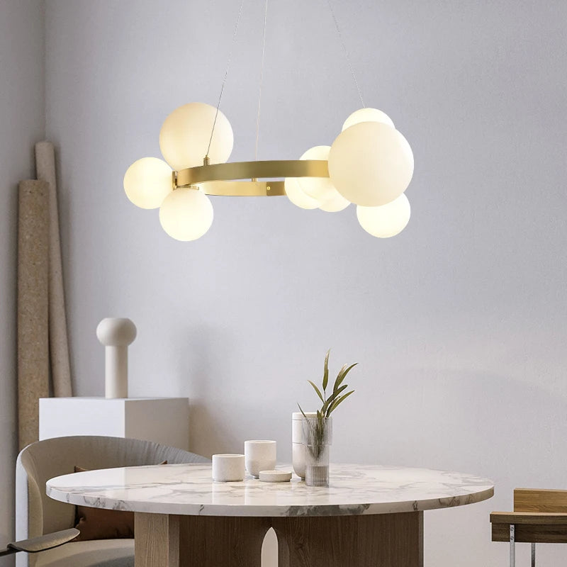 lustre en verre avec cordon réglable et ampoule incluse - vue 5 sur 17