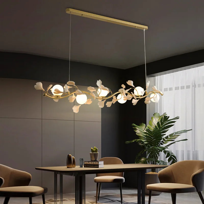 Suspension luxe ginkgo design moderne pour éclairage élégant