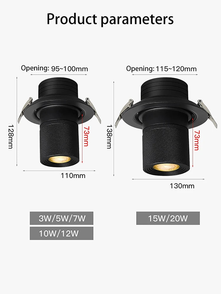 Spot lumineux Led encastrable avec technologie COB - vue 5 sur 18