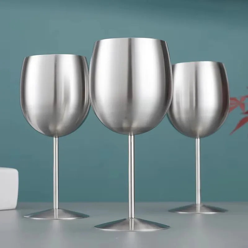 Verres vin acier inoxydable mat 350 ml moderne
