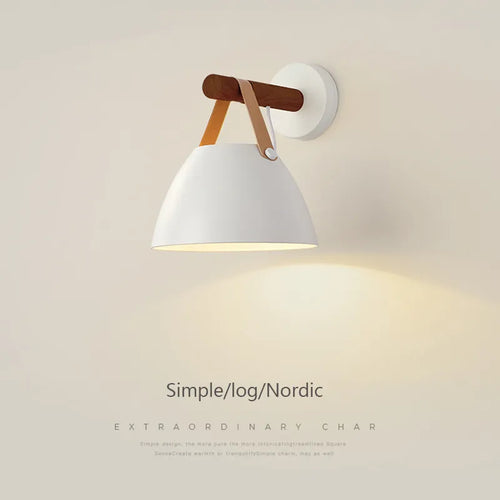 Applique murale en bois Led de style Nordique