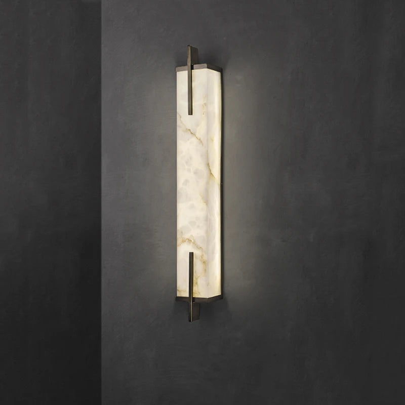 Applique murale Led en laiton doré et marbre - vue 2 sur 8